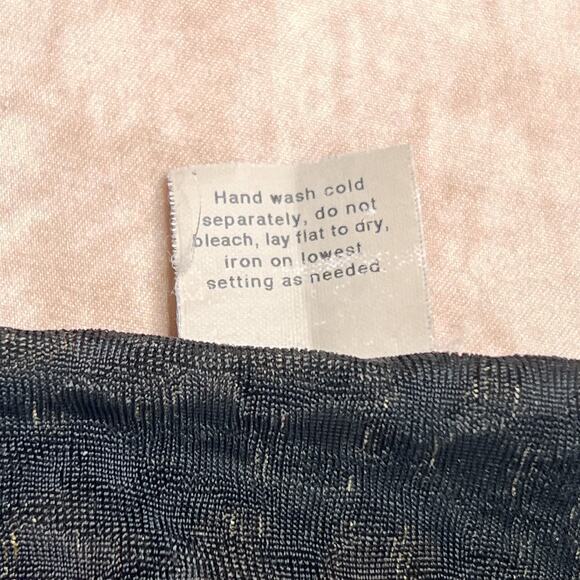 Vintage 90s Notations Floral Metallic Mesh Top 3/4 Sleeve Multicolor Fairy Boho - Picture 6 of 7